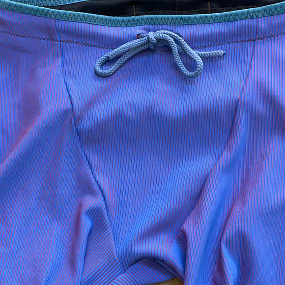 Rib Knit half tights Purple/Blue