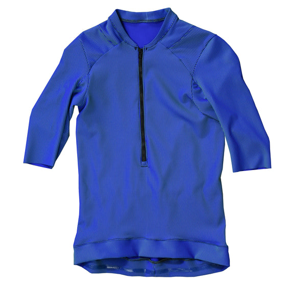 Rib Knit Air Jersey: Duo-Tone Dark Blue/Lime