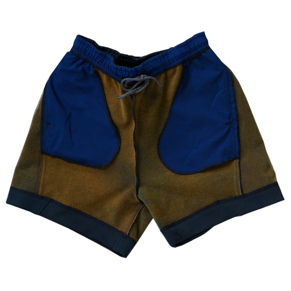 Hand-dyed Heavy Wool Panel Shorts