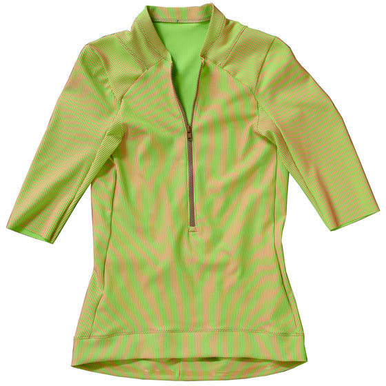 Rib Knit Air Jersey: Duo-Tone Lime/Magenta