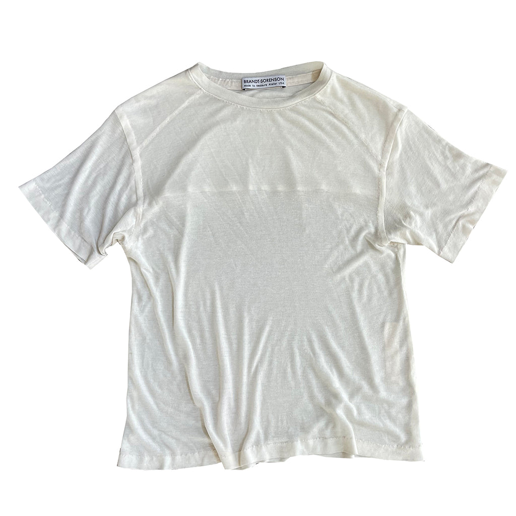 Hand Stitched T-shirt Silk Jersey / Cashmere Tissue