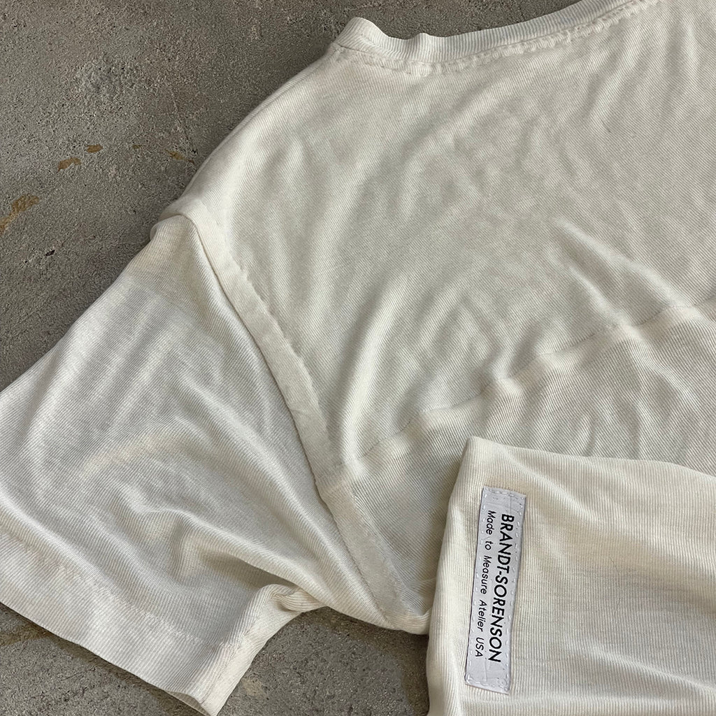 Hand Stitched T-shirt Silk Jersey / Cashmere Tissue