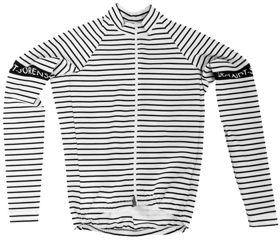 Polo Stripe: White LS
