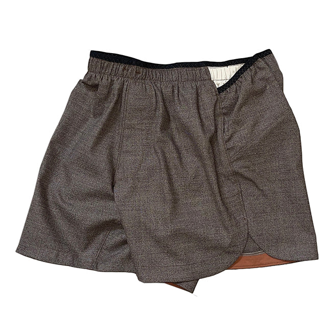 Taupe Pure Wool Trail Shorts BRANDT-SORENSON - Main Image